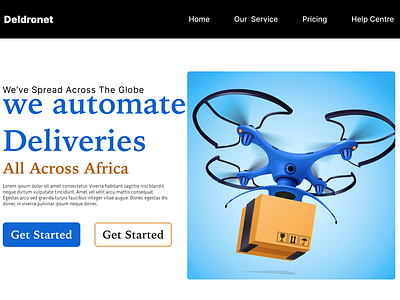 Drone Delivery Website UI Design delivery website drone drone delivery drone delivery website
