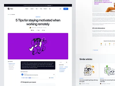 Tuduu - Blog Details Page article article details article page blog content blog design blog details blog details page blog page blog post blog section details page insight latest update news project management taks management web web design website