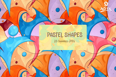 PASTEL SHAPES [ 23 Seamless JPEG ] background texture infinite background pattern bundle seamless pattern seamless textures