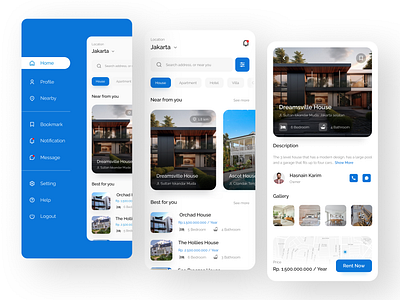 Home Rental App UI Design design dreamspace easyliving figma hasslefreerenting homefinder livingexperience propertyrental rentalapp stayease streamlinedsearch tenantfriendly ui uidesign uiux ux