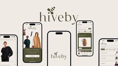 Hiveby App ai branding concept e commerce figma generative ai graphic design logo ui ux