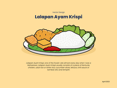 Vector Design - Lalapan Ayam Krispi 🍗🍗🍗 design food graphic design illustration indonesia indonesian food kentucky rice vector