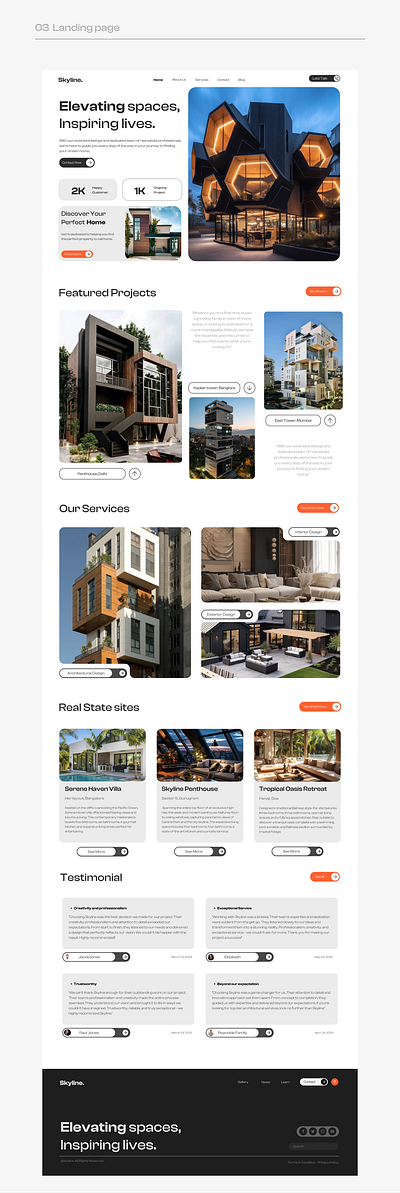 Skyline Web Page | UI/UX design home page interaction landing page ui uiux web web design website