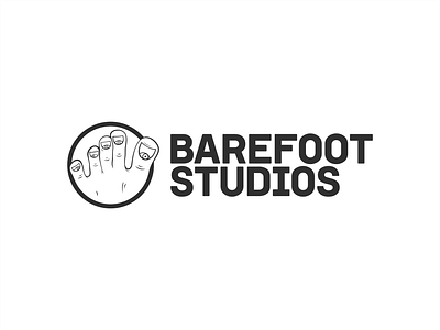 Barefoot Studios Logo barefoot bold branding eye filming flat foot graphic design illustration logo logotype modern nail professional studios typography unique