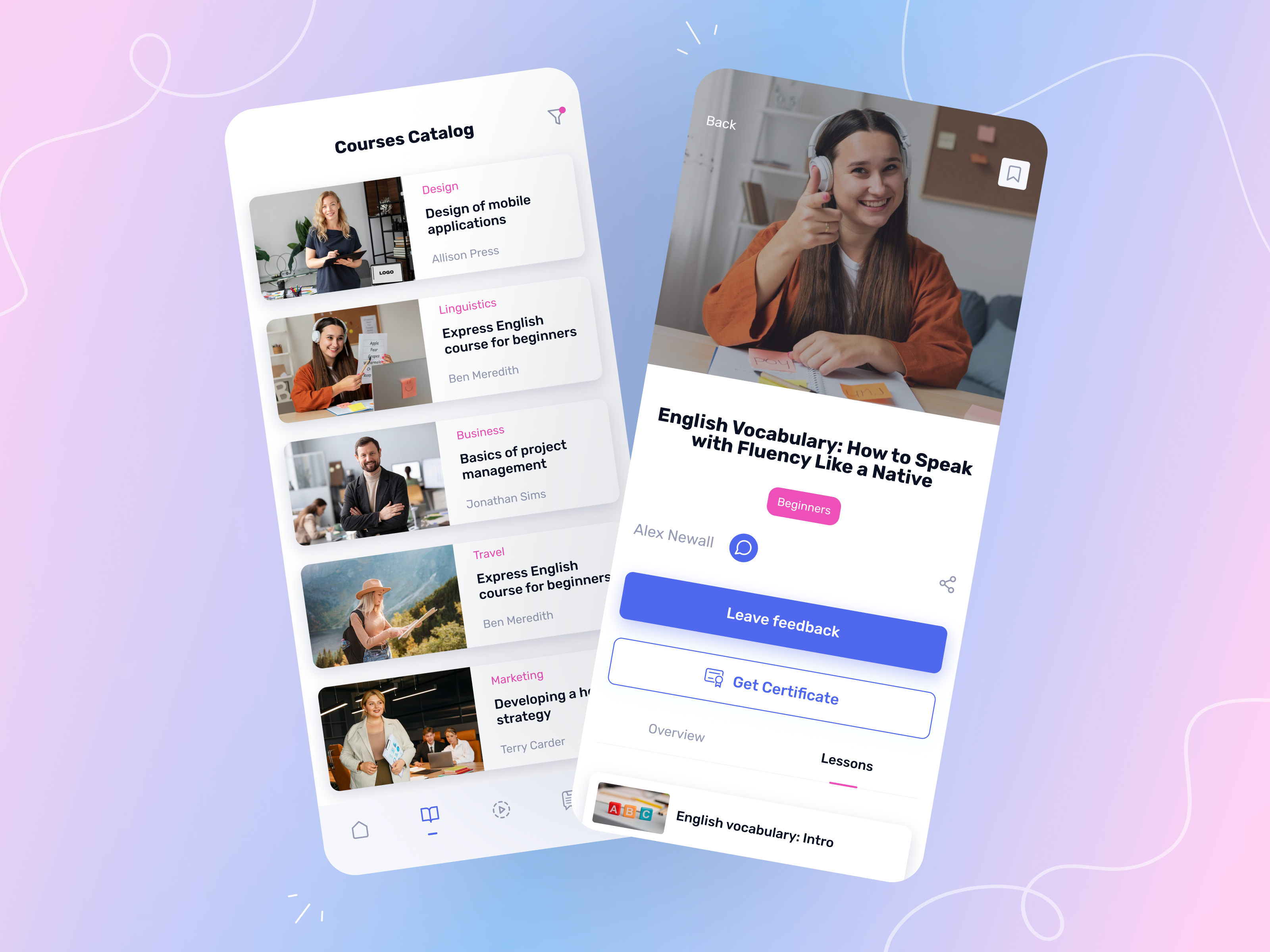 E-learning App | Velvot buttons catalog course digital education e learning edtech education educational platform learning app modern design online online class pink studying ux ui video