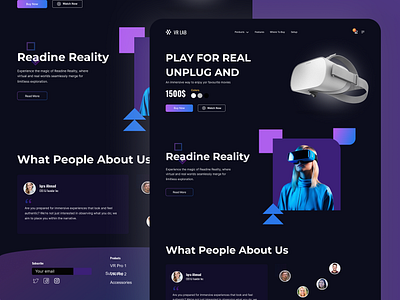 Virtual Reality AR Company Landing Page Website ar vr websit augmentedreality design figma immersivetech innovationhub interactiveexperience ui ui design uidesign uiux ux virtualreality vrarcompany web design website design