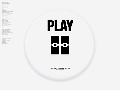 Working playlist button clean design disk graphic design inspiration interactive minimal music pause play playlist shape ui white work