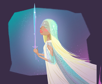 Princess with a Sword 2d art cartoon digital art fairytale fantasy illustration tale
