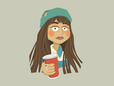 Girl 2d art cartoon character digital art illustration portrait