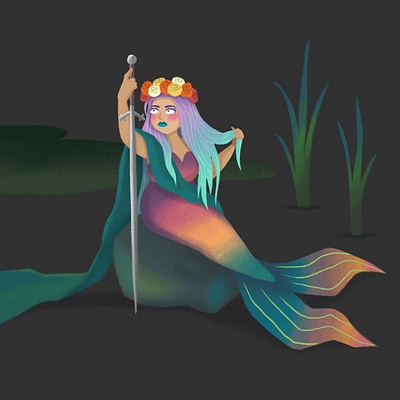 Mermaid 2d art cartoon character fairytale fantasy illustration mermaid