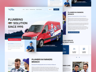 Web Design & Web development landing page minimal plumbing website service business shihabux starup ui uiux design ux web design web developer web development website design website redesign