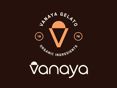 Vanaya - Gelato Logo Design cone cone logo gelato gelato logo ice cream ice cream logo letter letter v letter v logo logo logo design modern