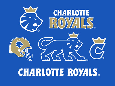 12/32 – Charlotte Royals branding charlotte design flash sheet football graphic design illustration lion logo north carolina royals sports sports branding typography