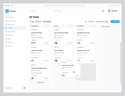 Task management dashboard dashboard ecommerce illustration kanban management notion organize platform productivity progress project management saas startup task task management to do tracking trello web app work list