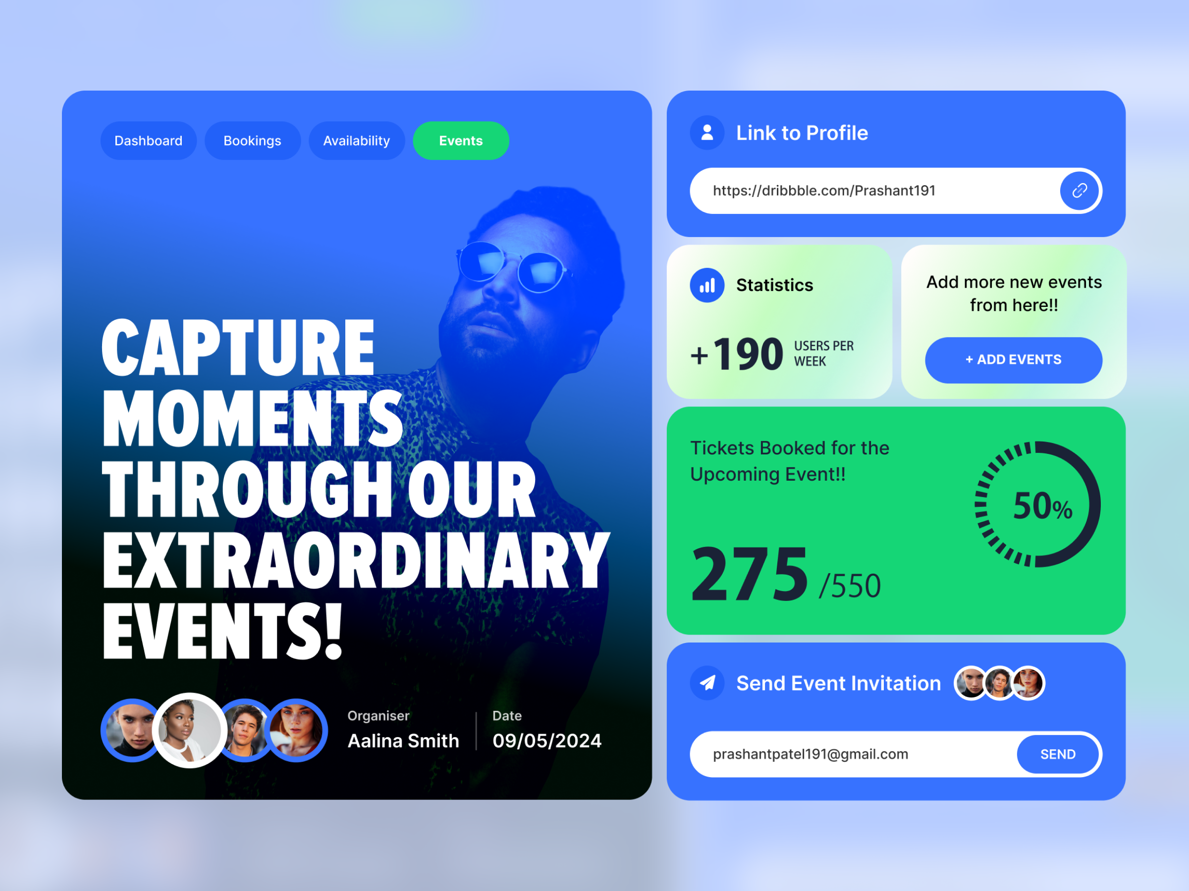 Events Management add events branding dashboard dashboard design dashboard ui designs event management events graphic design illustration invitations product services start up statstics trending ux design web