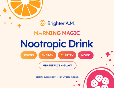 Morning Magic - Packaging Design healthy healthy supplement morning morning packaging morning supplement nootropic nootropic logo nootropic packaging nootropic supplement supplement supplement packaging
