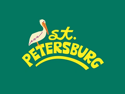 St Petersburg Lettering for Visit Florida (Tourism) beach branding design florida gulf coast handlettering illustration lettering marketing nature ocean outdoors pelican st petersburg tourism