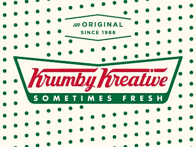 Sometimes Fresh bootleg branding crumby crumby creative design donuts doughnuts fresh krispy kreme logo packaging print rip since 1988 sticker unoriginal vector art