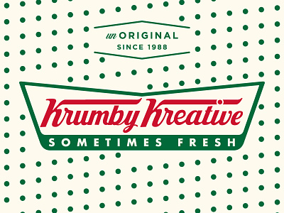 Sometimes Fresh bootleg branding crumby crumby creative design donuts doughnuts fresh krispy kreme logo packaging print rip since 1988 sticker unoriginal vector art