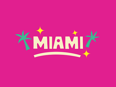 Miami Lettering for Visit Florida (Tourism) beach branding coast design florida fun handlettering illustration lettering miami nature outdoors palm tree playful tourism vacation