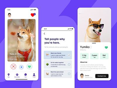🐶 UX/UI Design | Tinder for Dogs app dating graphic design mobile ui ux