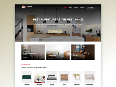 Furniture Hub branding clean decor e commerce furniture house interior modern shop ui webdesign