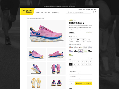 Marathon Sports Product Page ecommerce ecommerce design web design website website design