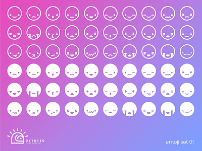Emoji Set 01 - Faces (DOWNLOADABLE) cute design emoji emojis faces graphic design icon iconography icons illustration vector