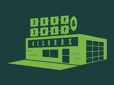 Shop & Swap Records Illustration branding design graphic design identity illustration logo mark record store records vinyl
