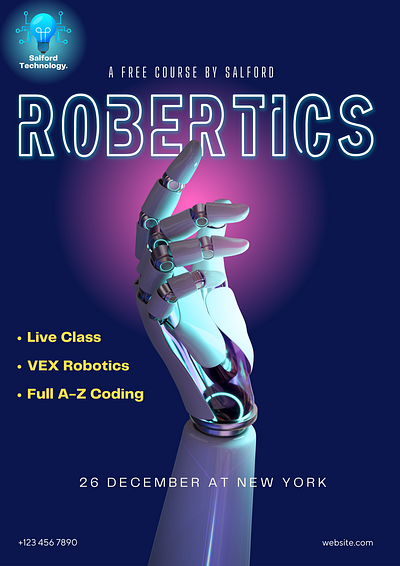 Robertics course poster design branding graphic design