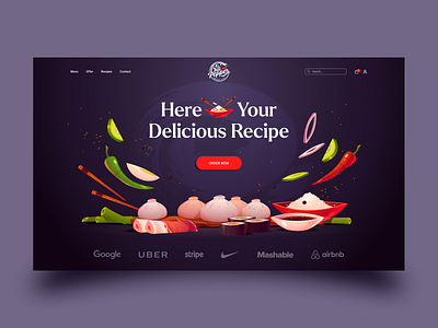 Restaurant Landing page animation branding chili chili pepper delivery eat eating food landing page food order food website foodie japan japanese food landing page restaurant sushi uidesign uiux