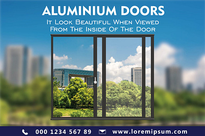 Aluminium door poster sample design branding company design graphic design illustration poster vector