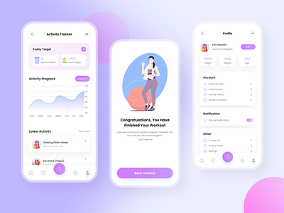 Fitness & Workout Tracker App activity tracker android android app app app design clean ui creative design figma fitness fitness tracker ios ios app mobile app sleep tracker ui ui ux user interface ux workout tracker