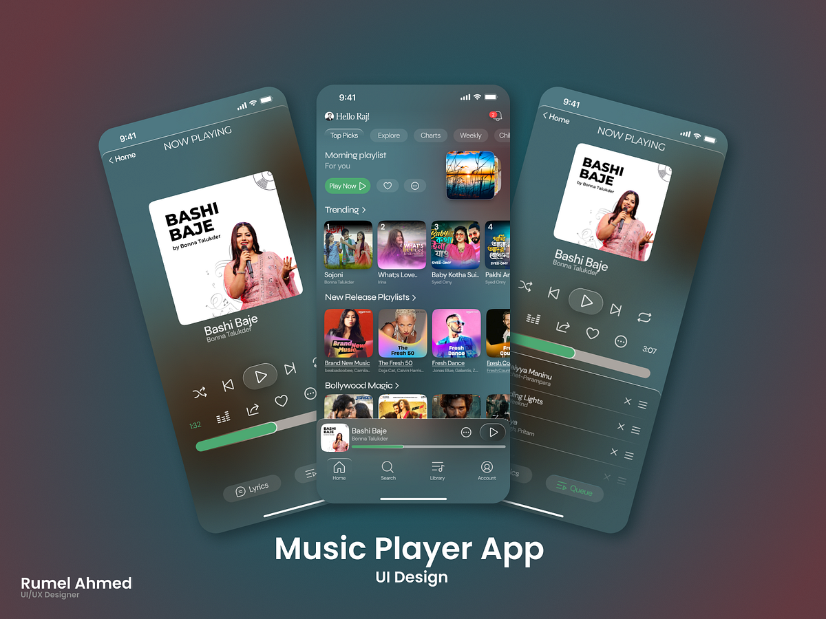 Music App by Rumel Ahmed on Dribbble