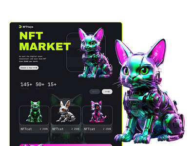 The main screen of the NFT Market website