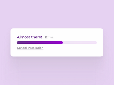 Daily UI 086 - Progress almost there app branding cancel design figma graphic design icon illustration install installation logo progress purple ui ux