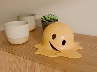 Melting smiley 3d blender