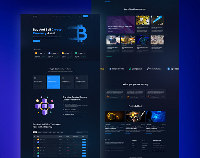 Crypto landing page app branding design graphic design illustration logo mobile app ui ux website