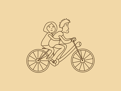 Doodle couple on a bike adobe illustrator bike bike ride branding couple couple in love design doodle girl graphic design guy illustration logo love man romance ui ux vector woman