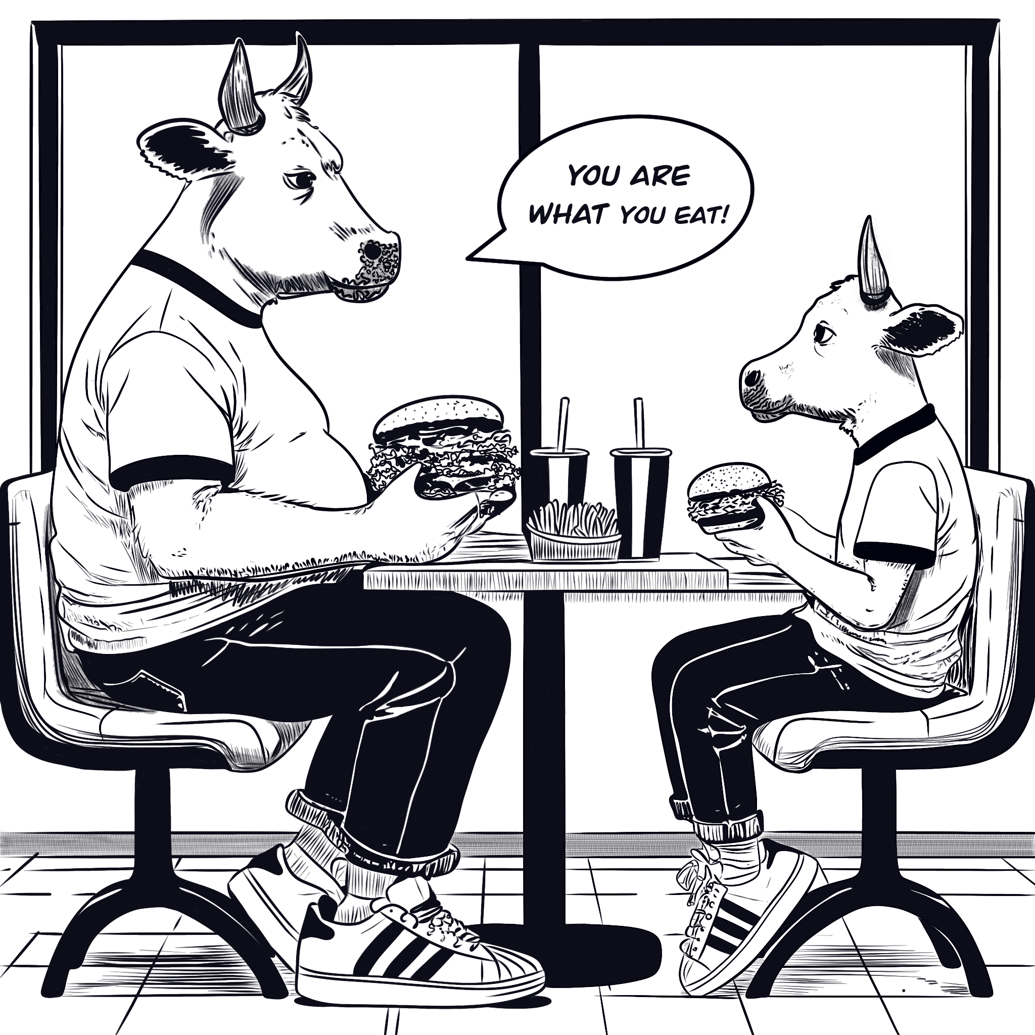 You are what you eat… cartoon design graphic design