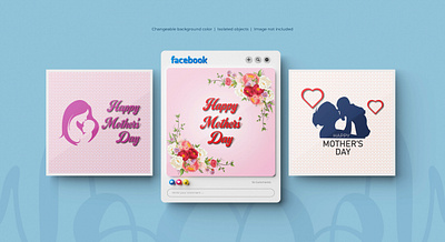 Happy Mothers Day Social Media Post With Mom and baby banner design graphic design motion graphics socal meida