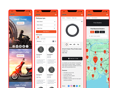 MTF Tyre Website Mobile UI/UX android app branding car color design iphone location mobile product product design sports transporation tyre ui user experience user interface ux web website