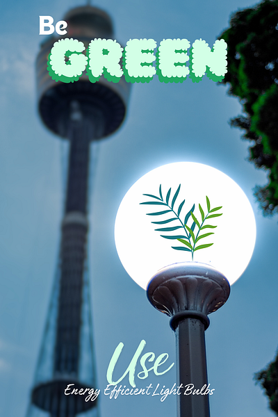 Be Green Campaign - Use Energy Efficient Light Bulbs (B) graphic design