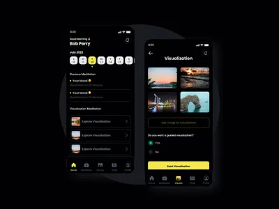 Meditation App UI Design app design app ui app ui design dark theme design figma health app ios design medical app meditation app online app ui ui design ui ux design uiux