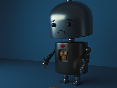 Sad Robot! 3d creative product robot sad sclupture