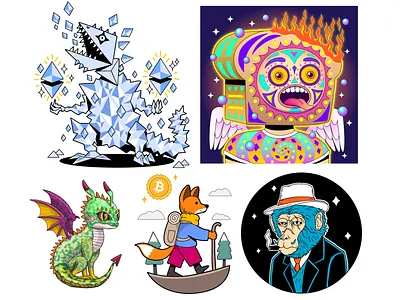 NFT Projects 2d vector character graphic design illustration ilustração nft