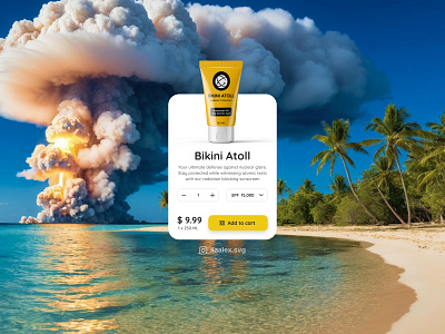 90-Day UI Design Challenge: Day 64 app design atom bomb atomic bikini atoll branding design design challenge oppenheimer product product card sunscreen ui ui card ui design ui designer ui inspiration uiux