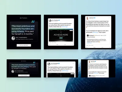 Athena | Testimonial Ads ad design conversion rate optimization cro cro design cro strategy design figma graphic design testimonial testimonial ads twitter ads