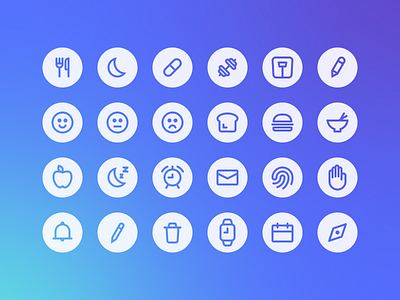 Icon Set for Glucly App app diabetes icon icons ui