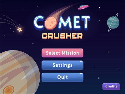 Comet Crusher 2d casual game game design planets space steam game